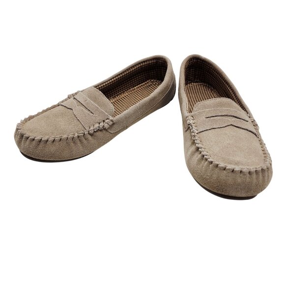 Rheson Womens Suede Loafers Size 10 Beige - Picture 6 of 14